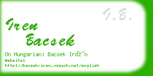 iren bacsek business card